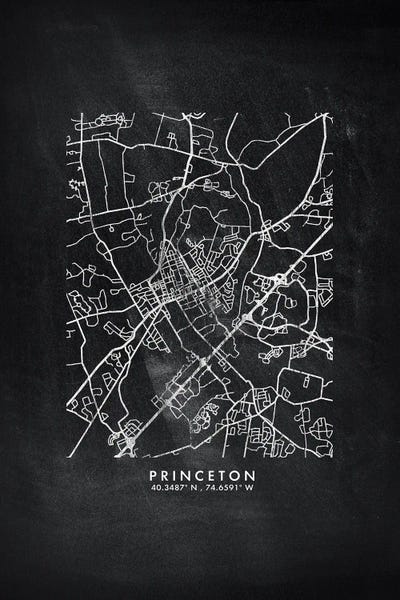 Princeton, New Jersey City Map Chalkboard Style