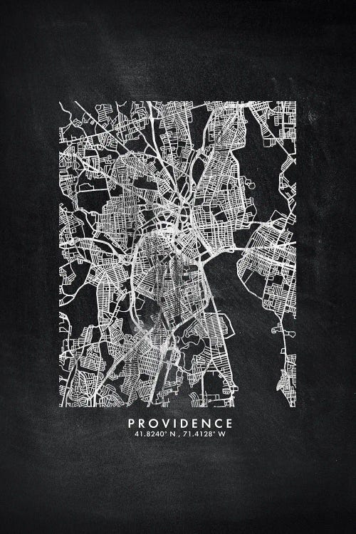 Providence City Map Chalkboard Style