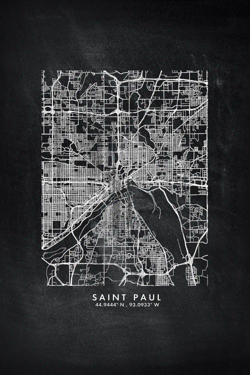 Saint Paul City Map Chalkboard Style