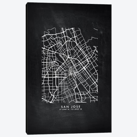 San Jose City Map Chalkboard Style Canvas Print #WDA2204} by WallDecorAddict Art Print