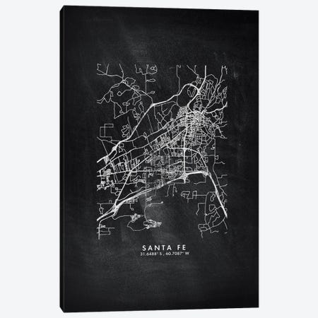 Santa Fe, Argentina City Map Chalkboard Style Canvas Print #WDA2206} by WallDecorAddict Canvas Art Print