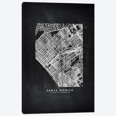 Santa Monica City Map Chalkboard Style Canvas Print #WDA2207} by WallDecorAddict Canvas Print