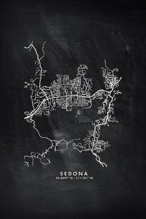 Sedona, Arizona City Map Chalkboard Style