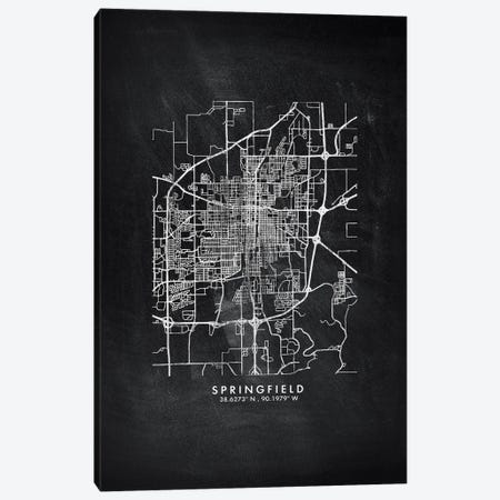 Springfield, Illinois City Map Chalkboard Style Canvas Print #WDA2211} by WallDecorAddict Art Print