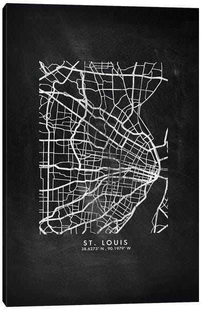 Saint Louis City Map Chalkboard Style Canvas Art Print - Missouri Art