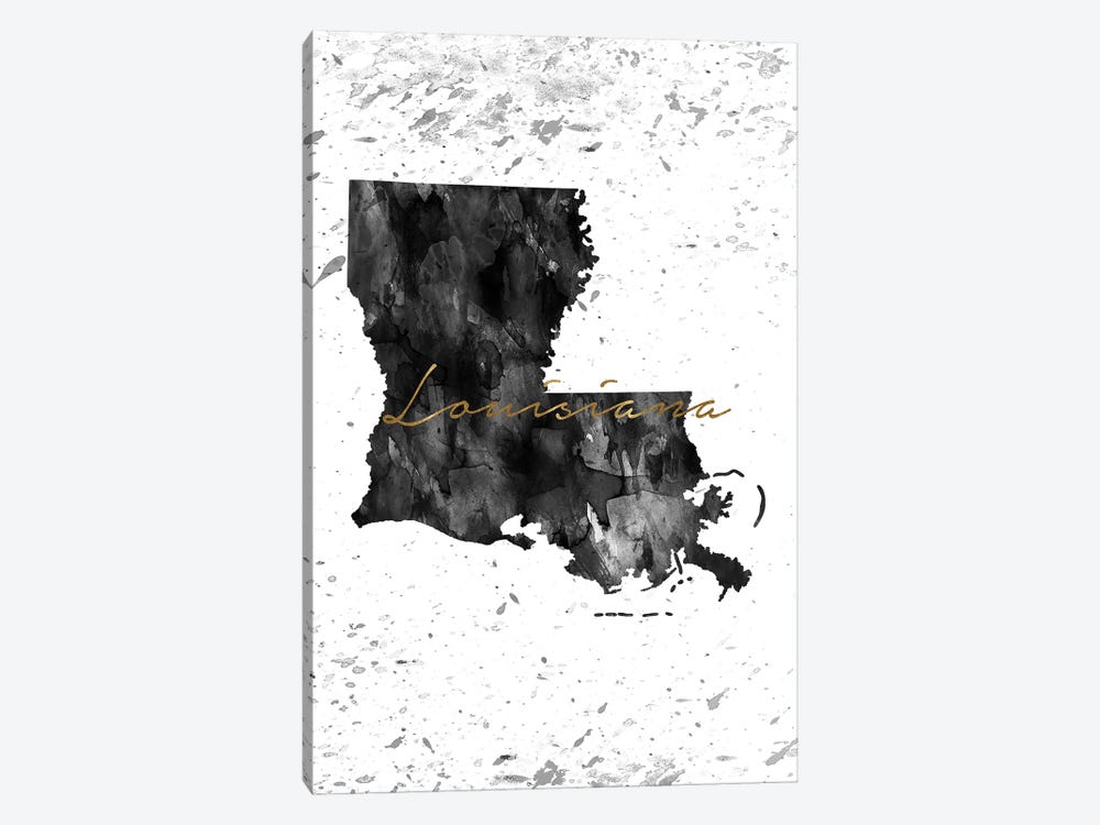Louisiana Black And White Gold by WallDecorAddict 1-piece Art Print