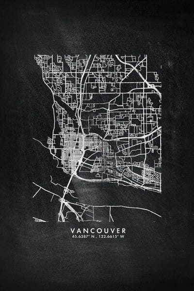 British Columbia: Vancouver City Map Chalkboard Style by WallDecorAddict