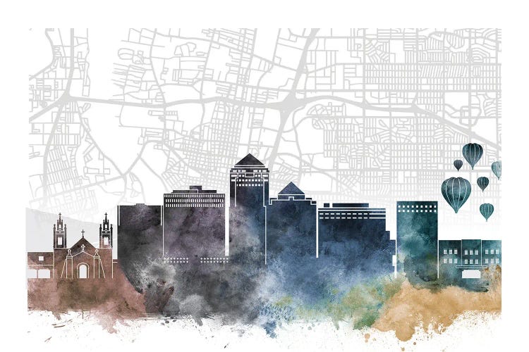 Albuquerque Skyline City Map