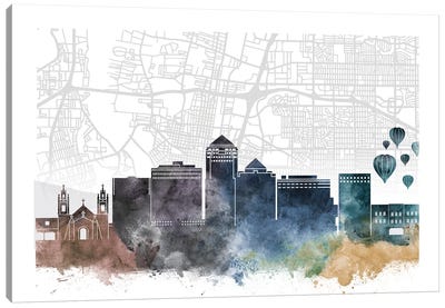 Albuquerque Skyline City Map Canvas Art Print