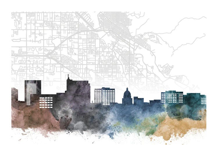 Boise Skyline City Map by WallDecorAddict wall art