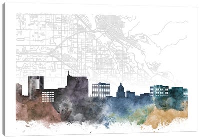 Boise Skyline City Map Canvas Art Print - Idaho