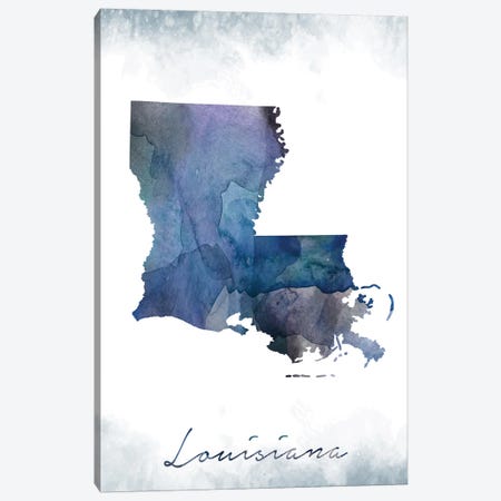 Louisiana State Bluish Canvas Print #WDA222} by WallDecorAddict Canvas Print