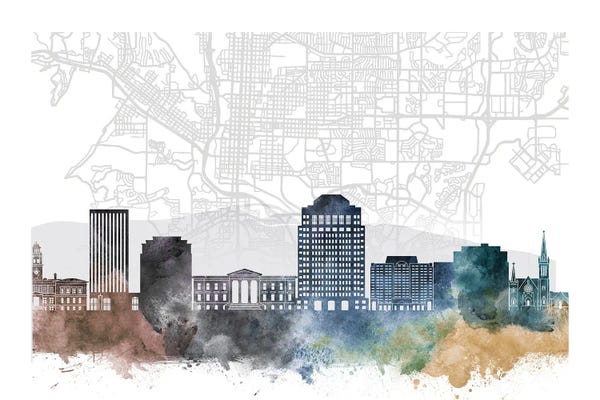 Colorado: Colorado Springs Skyline City Map by WallDecorAddict