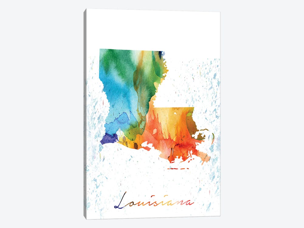 Louisiana State Colorful by WallDecorAddict 1-piece Art Print