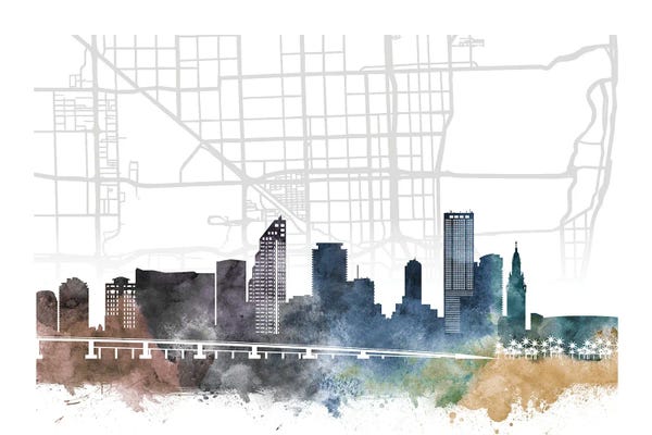 Miami Maps: Miami City Skyline City Map by WallDecorAddict