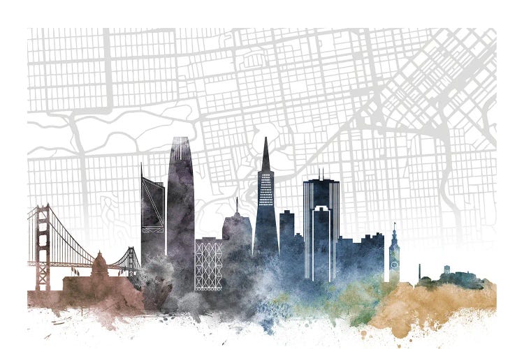 San Francisco Skyline City Map