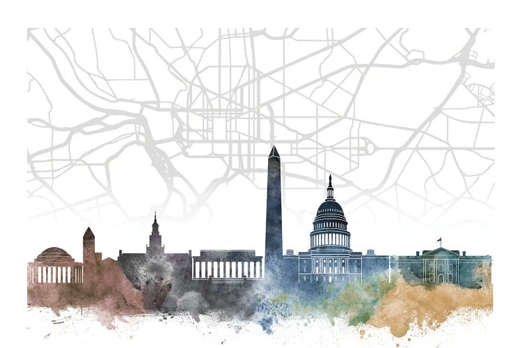 Washington Skyline City Map
