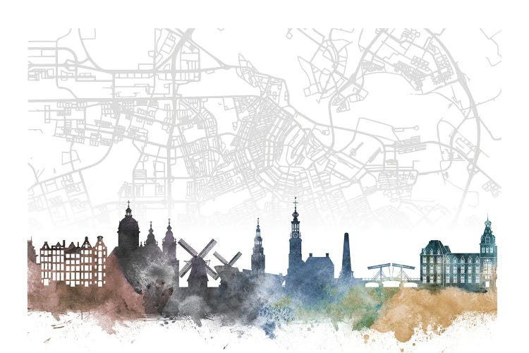 Amsterdam Skyline City Map