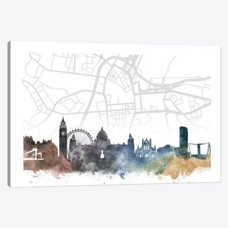 Belfast Skyline City Map Canvas Print #WDA2267} by WallDecorAddict Canvas Print