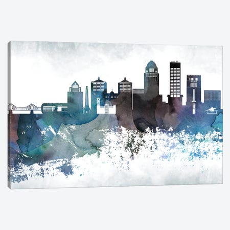 Louisville Bluish Skylines Canvas Print #WDA226} by WallDecorAddict Canvas Art