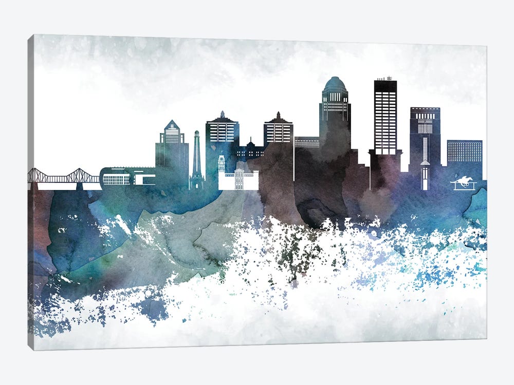 Louisville Bluish Skylines by WallDecorAddict 1-piece Canvas Wall Art