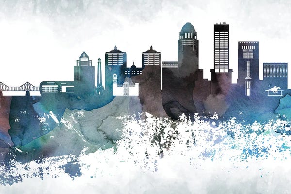 Kentucky: Louisville Bluish Skylines by WallDecorAddict