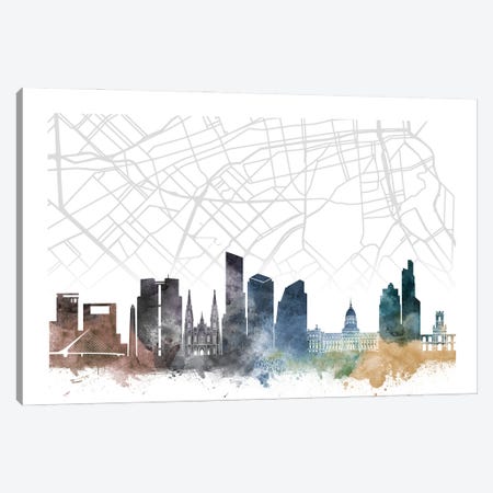 Buenos Aires Skyline City Map Canvas Print #WDA2270} by WallDecorAddict Art Print