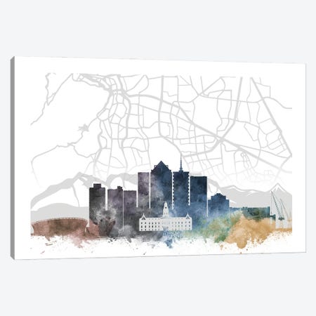 Cape Town Skyline City Map Canvas Print #WDA2273} by WallDecorAddict Art Print