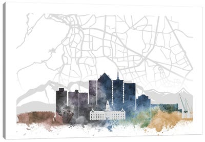 Cape Town Skyline City Map Canvas Art Print - South Africa