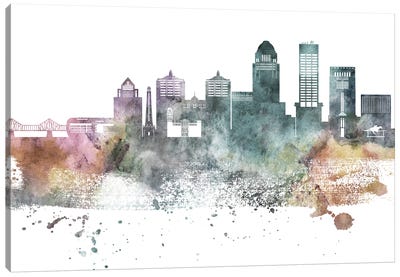 Louisville Pastel Skylines Canvas Art Print - Kentucky Art