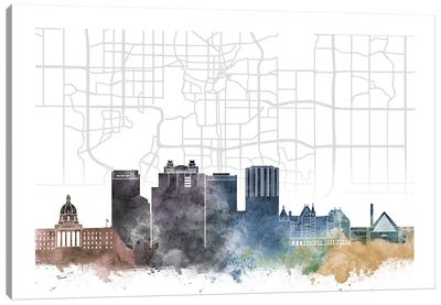 Edmonton Skyline City Map Canvas Art Print