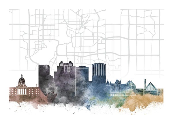Alberta: Edmonton Skyline City Map by WallDecorAddict