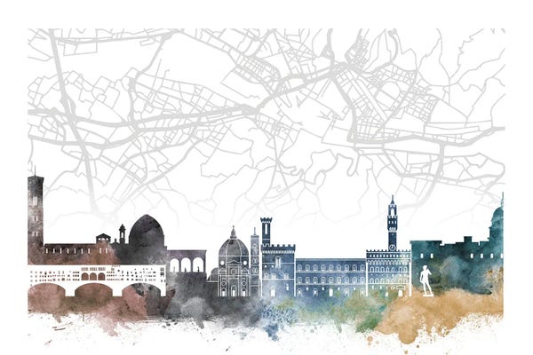Florence: Florence Skyline City Map by WallDecorAddict