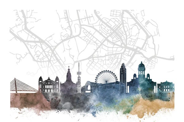 Finland: Helsinki Skyline City Map by WallDecorAddict