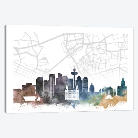 Liverpool Skyline City Map Canvas Print #WDA2291} by WallDecorAddict Art Print