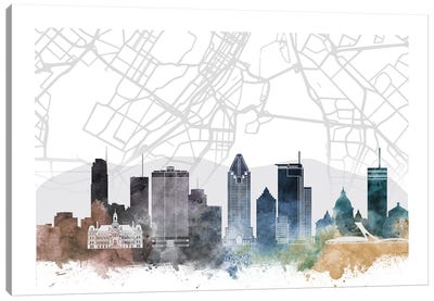 Montreal Skyline City Map Canvas Art Print