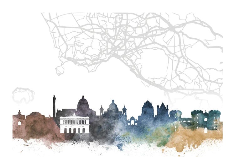 Naples Skyline City Map by WallDecorAddict wall art