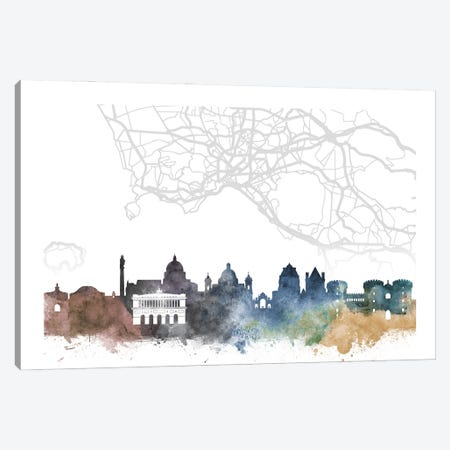 Naples Skyline City Map Canvas Print #WDA2299} by WallDecorAddict Canvas Art Print