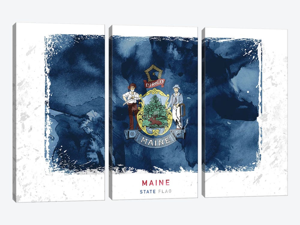 Maine 3-piece Canvas Print