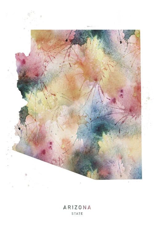 Arizona State Watercolor by WallDecorAddict wall art