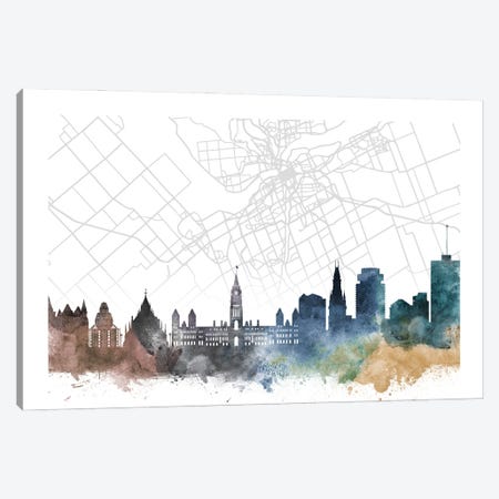 Ottawa Skyline City Map Canvas Print #WDA2302} by WallDecorAddict Canvas Print