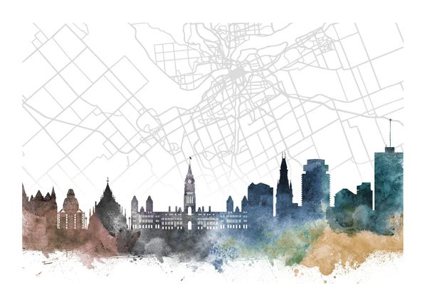 Ottawa: Ottawa Skyline City Map by WallDecorAddict