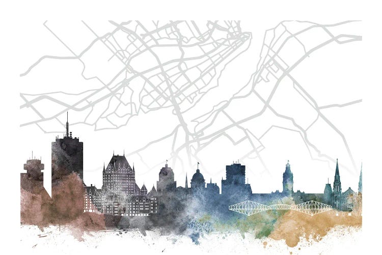 Quebec Skyline City Map