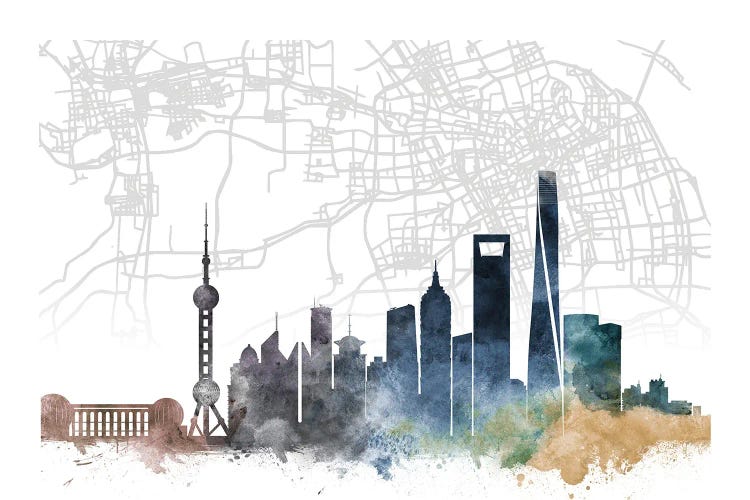 Shanghai Skyline City Map