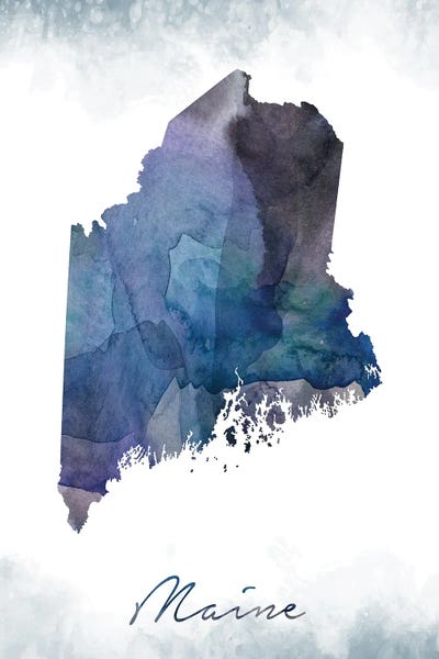 Maine State Bluish by WallDecorAddict canvas print