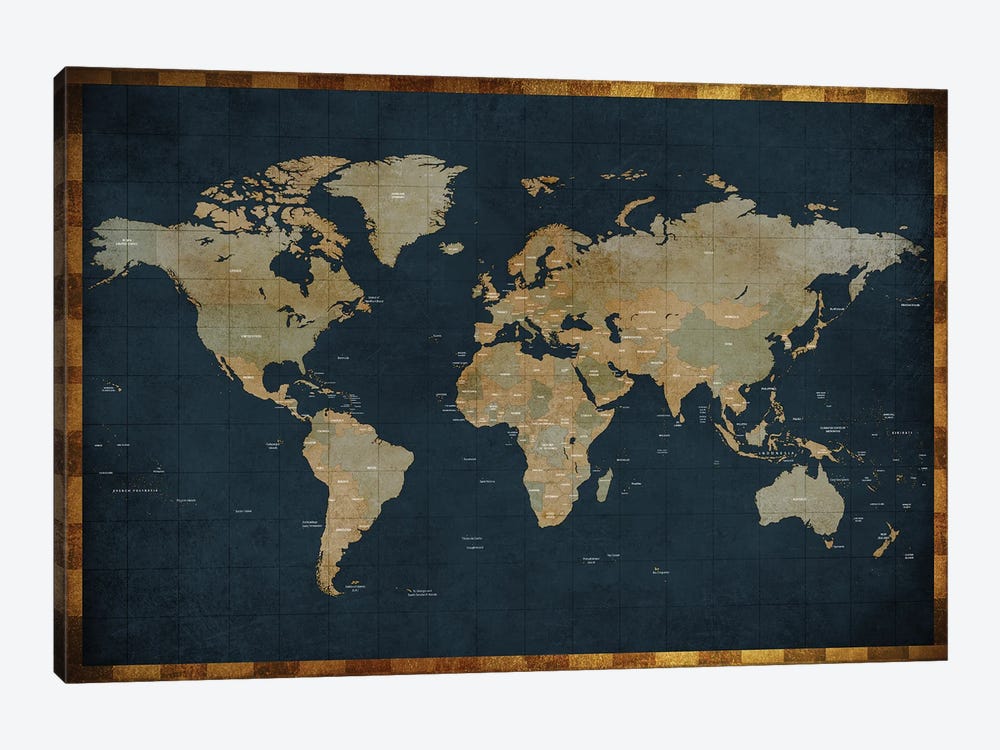 World Map Vintage Style by WallDecorAddict 1-piece Art Print
