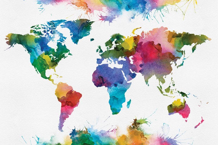 World Map Colorful Art