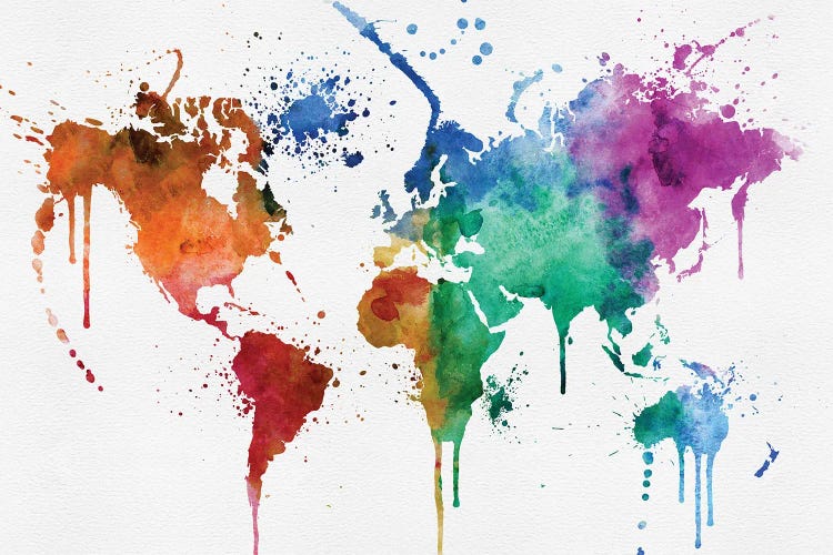 World Map Art Colorful