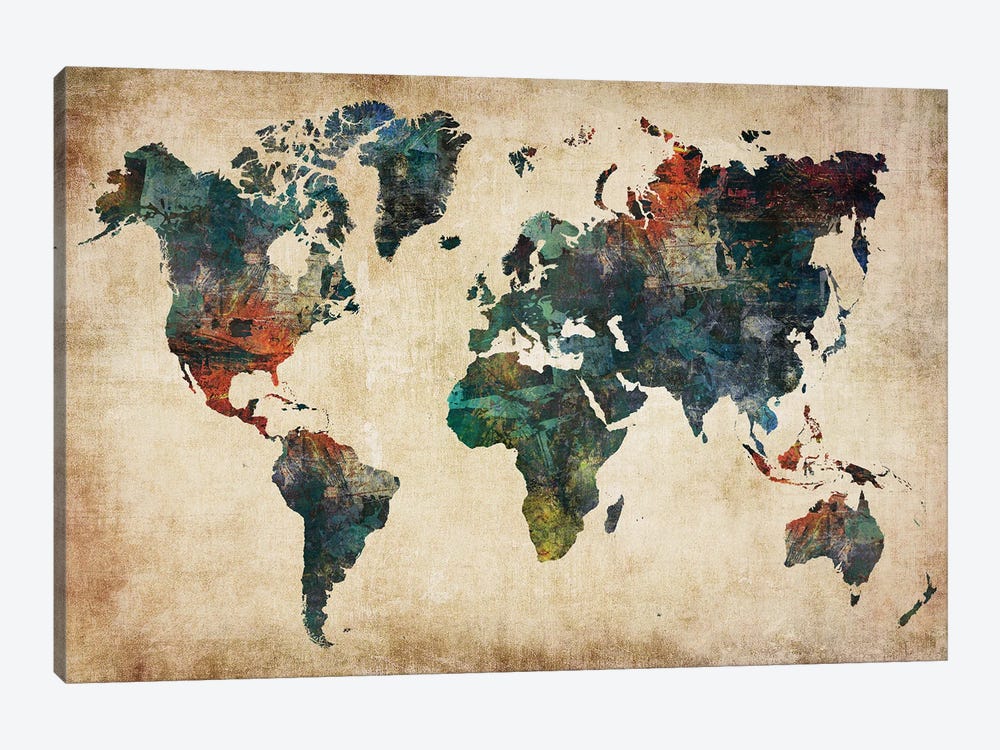 World Map Wall Decor Style by WallDecorAddict 1-piece Art Print
