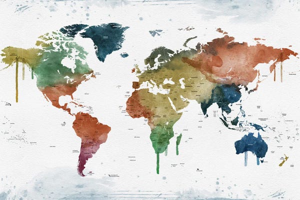 Globes: World Map Names Of Countries by WallDecorAddict